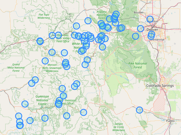 Map of gage locations used